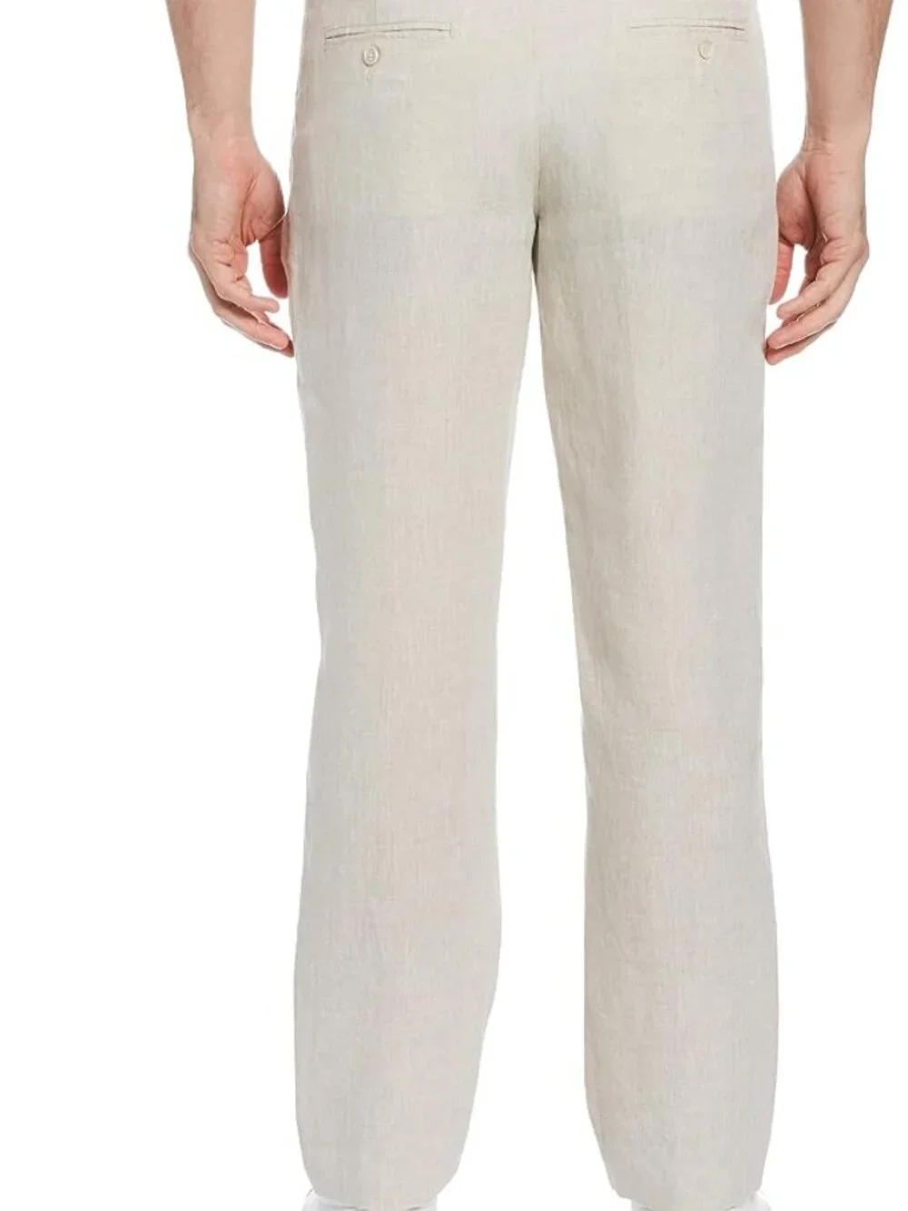 Perry Ellis Natural Beige 100% Linen Pants 32